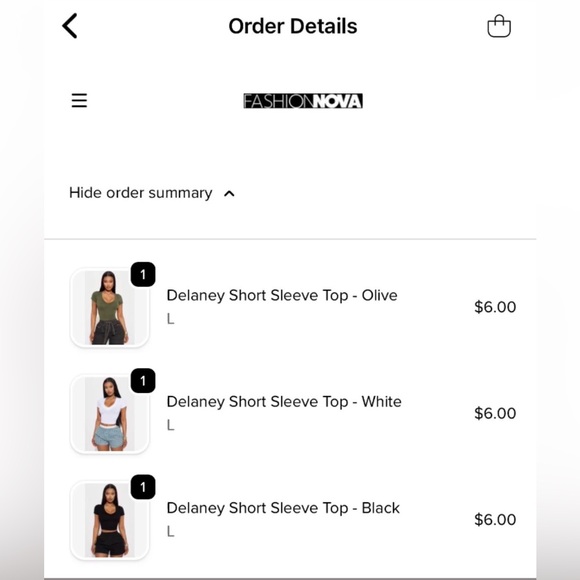 Fashion Nova White, Black, and Olive Green Top - Picture 10 of 10